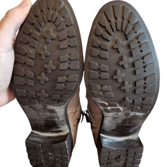 Cole Haan Taupe Suede Ankle Boots Size 8 - Picture 5 of 6